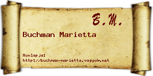Buchman Marietta névjegykártya